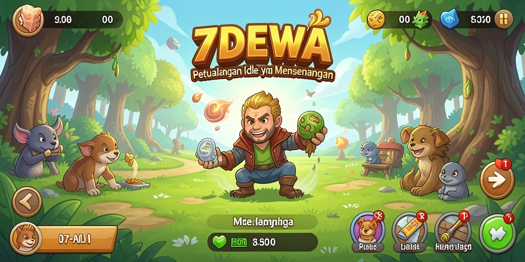 Screenshot gameplay 7DEWA menampilkan aksi seru dalam permainan Idle.
