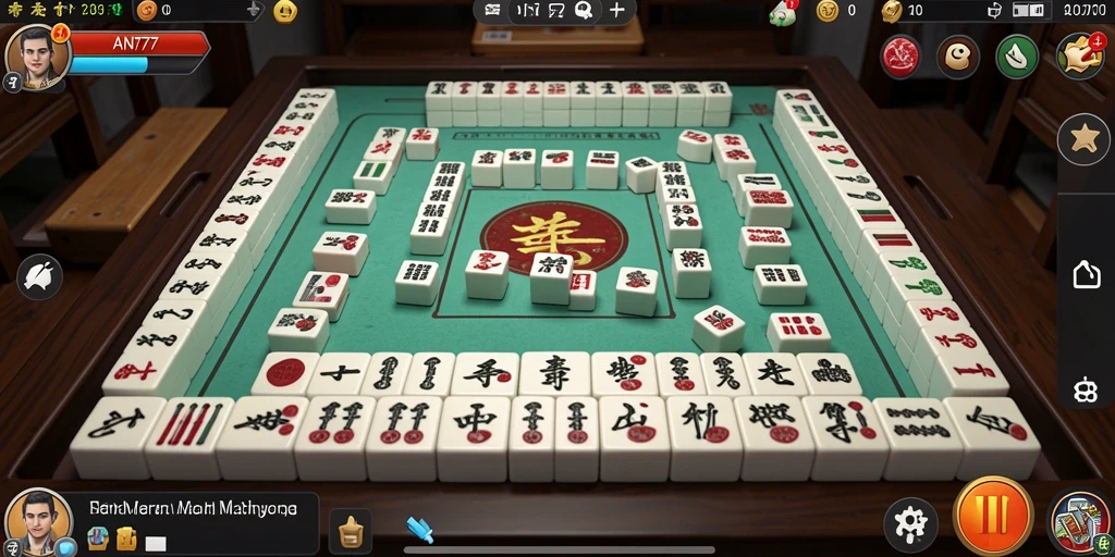 Screenshot gameplay AN777 menampilkan aksi mencocokkan ubin Mahjong.