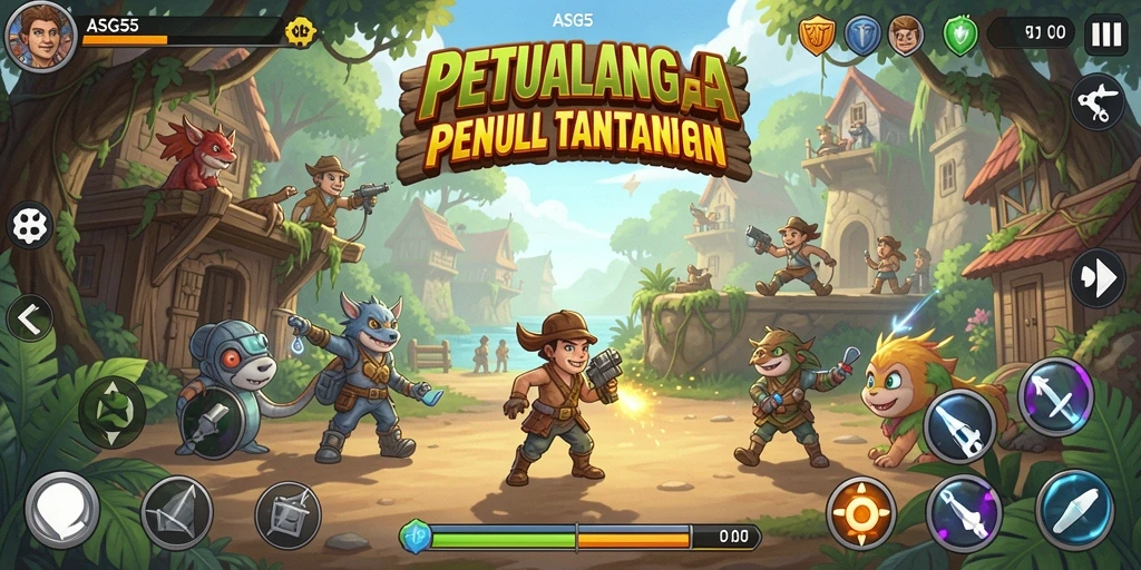 Tampilan seru gameplay ASG55 dengan aksi Arcade yang dinamis.