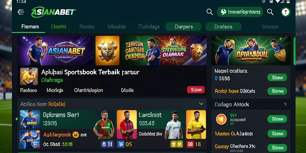 Tampilan permainan Sportsbook ASIANABET dengan berbagai opsi taruhan.