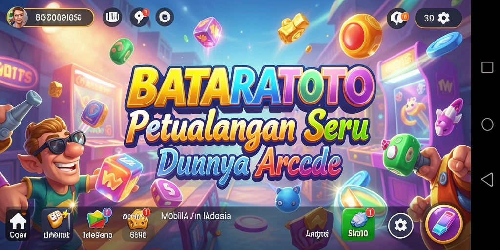 Screenshot utama dari gameplay BATARATOTO yang menampilkan aksi seru dalam arcade.