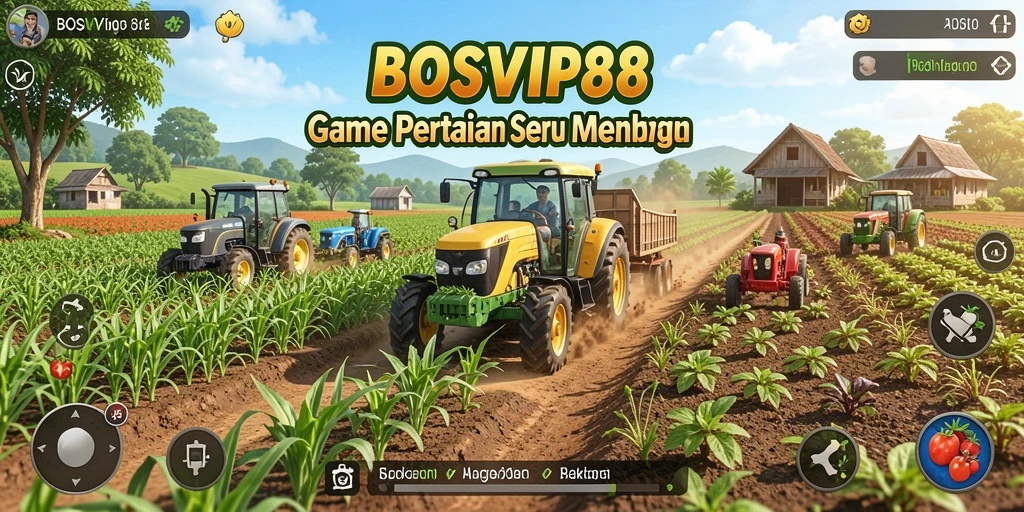 Tampilan menarik dari gameplay pertanian di BOSVIP88.