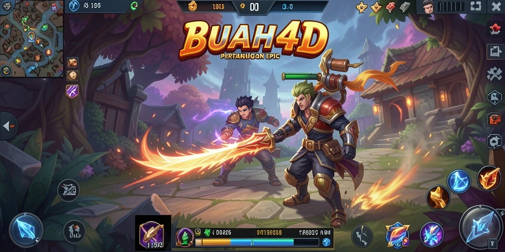 Gameplay seru dari BUAH4D saat pertarungan berlangsung.