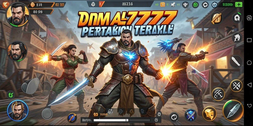 Tampilan dinamis gameplay indikator pertandingan Battle Royale yang seru.