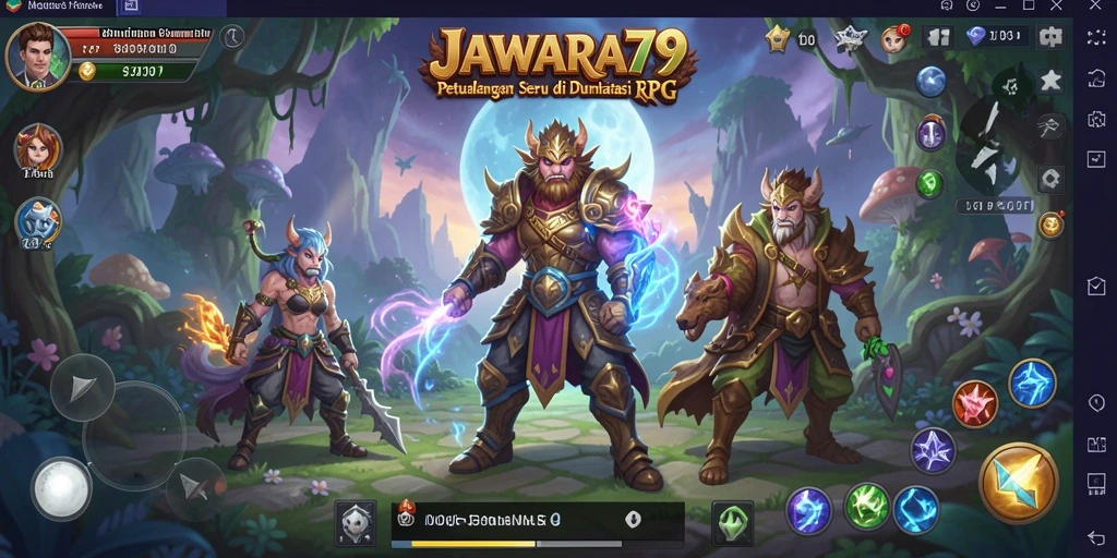 Tangkapan layar JAWARA79 menampilkan petualangan mendebarkan di dunia RPG.