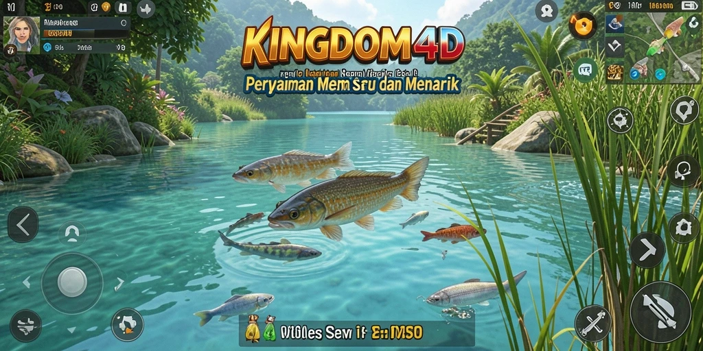 Tampilan layar permainan KINGDOM4D dengan aksi memancing yang seru.