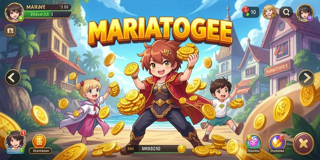 Screenshot gameplay MARIATOGEL menampilkan petualangan karakter dalam dunia anime.