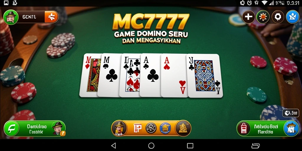 Tampilan gameplay seru dan interaktif dari MC777 dalam permainan Domino.