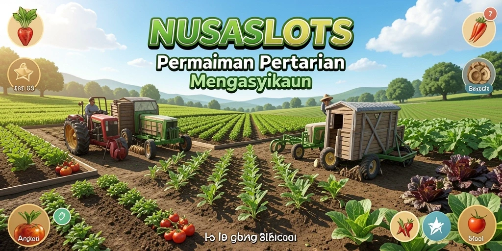 Tampilan menarik gameplay pertanian di NUSASLOTS.