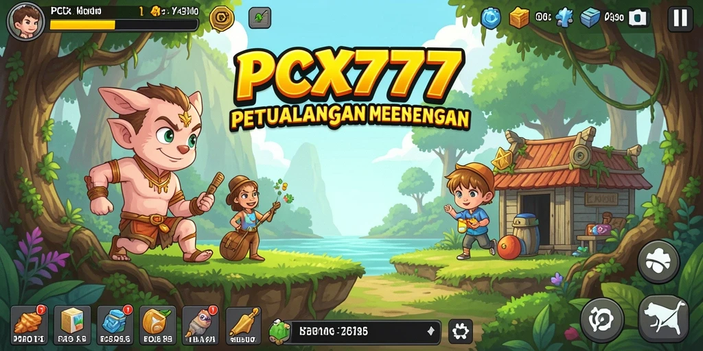 Tampilan gameplay menarik dari PCX777 yang penuh warna.