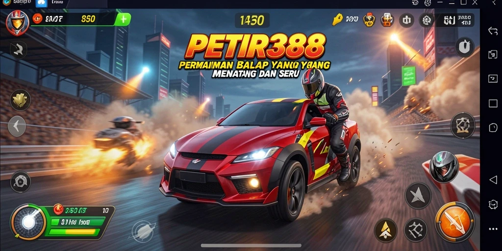 Tampilan menarik dari gameplay balap di PETIR388.