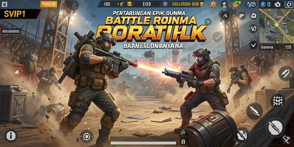 Tampilan menarik dari gameplay Battle Royale SVIP1 yang penuh aksi.