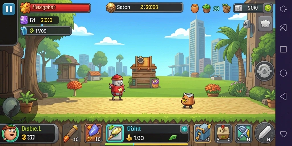 Tampilan gameplay V21 yang menawan dan interaktif dalam genre Idle.
