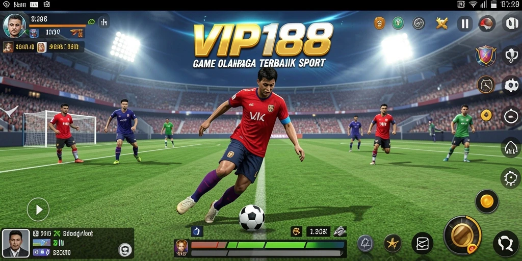 Screenshot menunjukkan aksi seru dalam permainan olahraga VIP188.