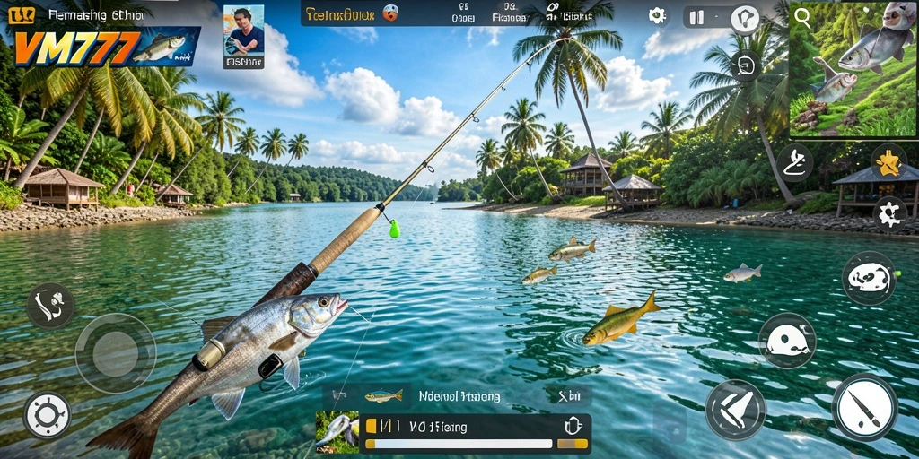 Menampilkan gameplay memancing yang seru dan mendebarkan di VM777.